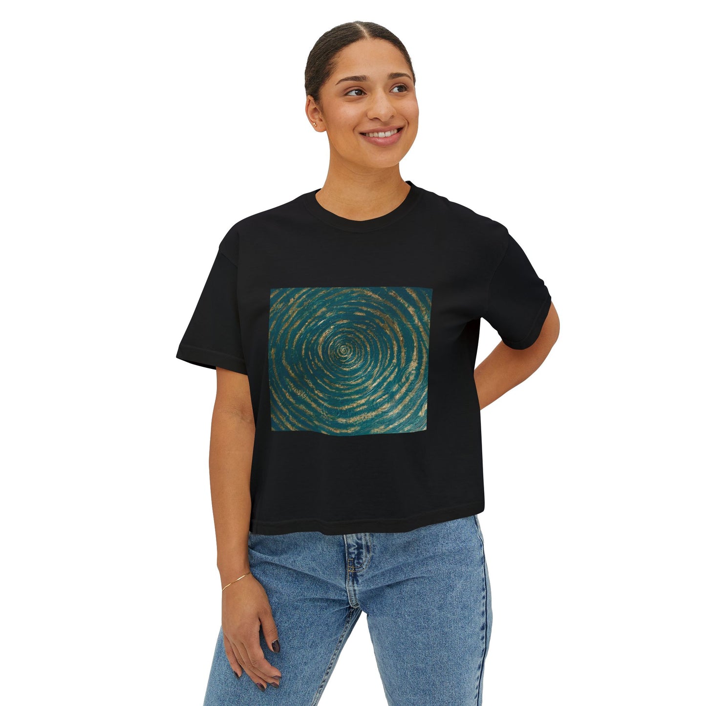 B. Art Inspired Eco-Chic Cotton Everyday Soulful Tee T-Shirt Printed With Original Custom Artwork "Emerald Perfection"