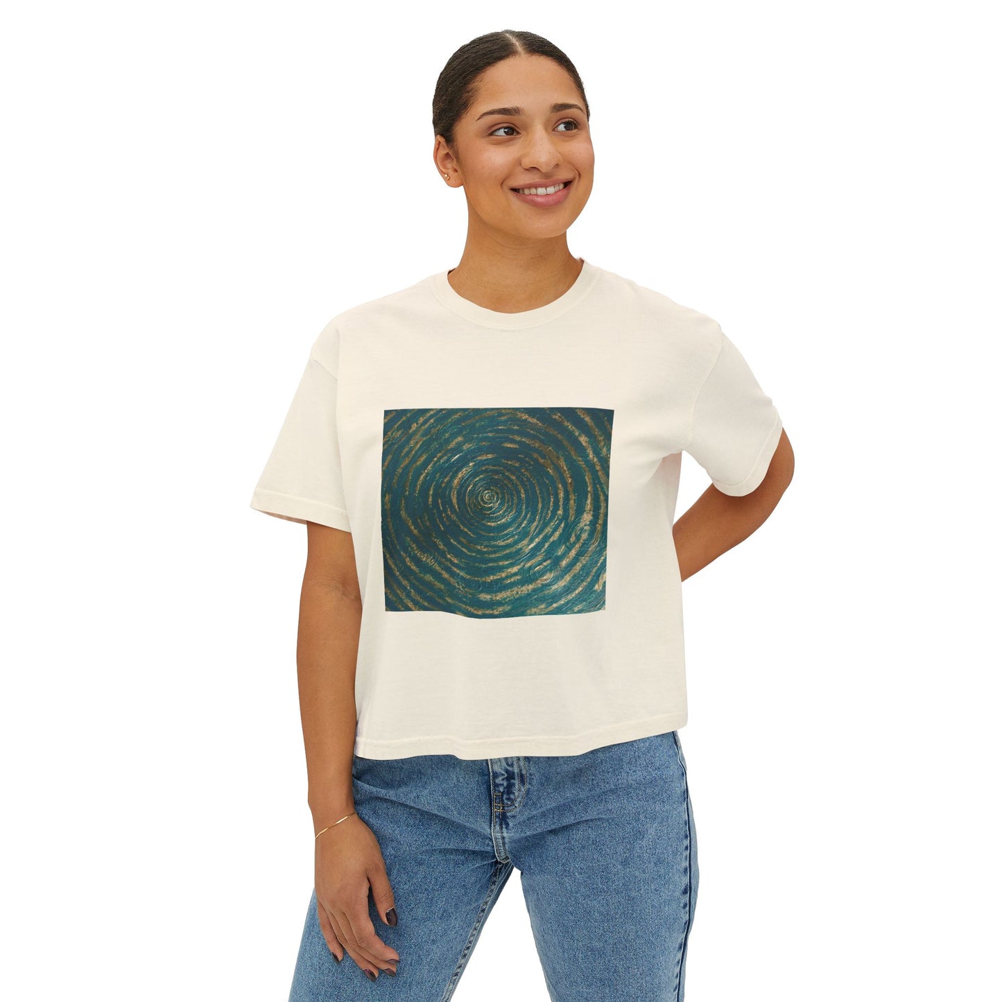 B. Art Inspired Eco-Chic Cotton Everyday Soulful Tee T-Shirt Printed With Original Custom Artwork "Emerald Perfection"