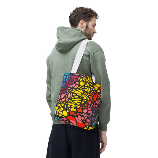 Asymmetry Art-Inspired Tote Bag - Colorful Geometric Design for Everyday Adventures