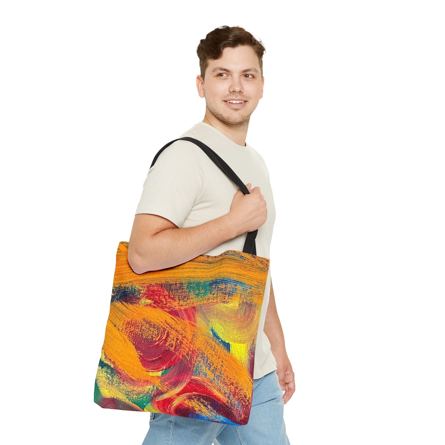 Power Art-Inspired Tote Bag - Bold Colors, Strength & Energy Design, Durable & Lightweight