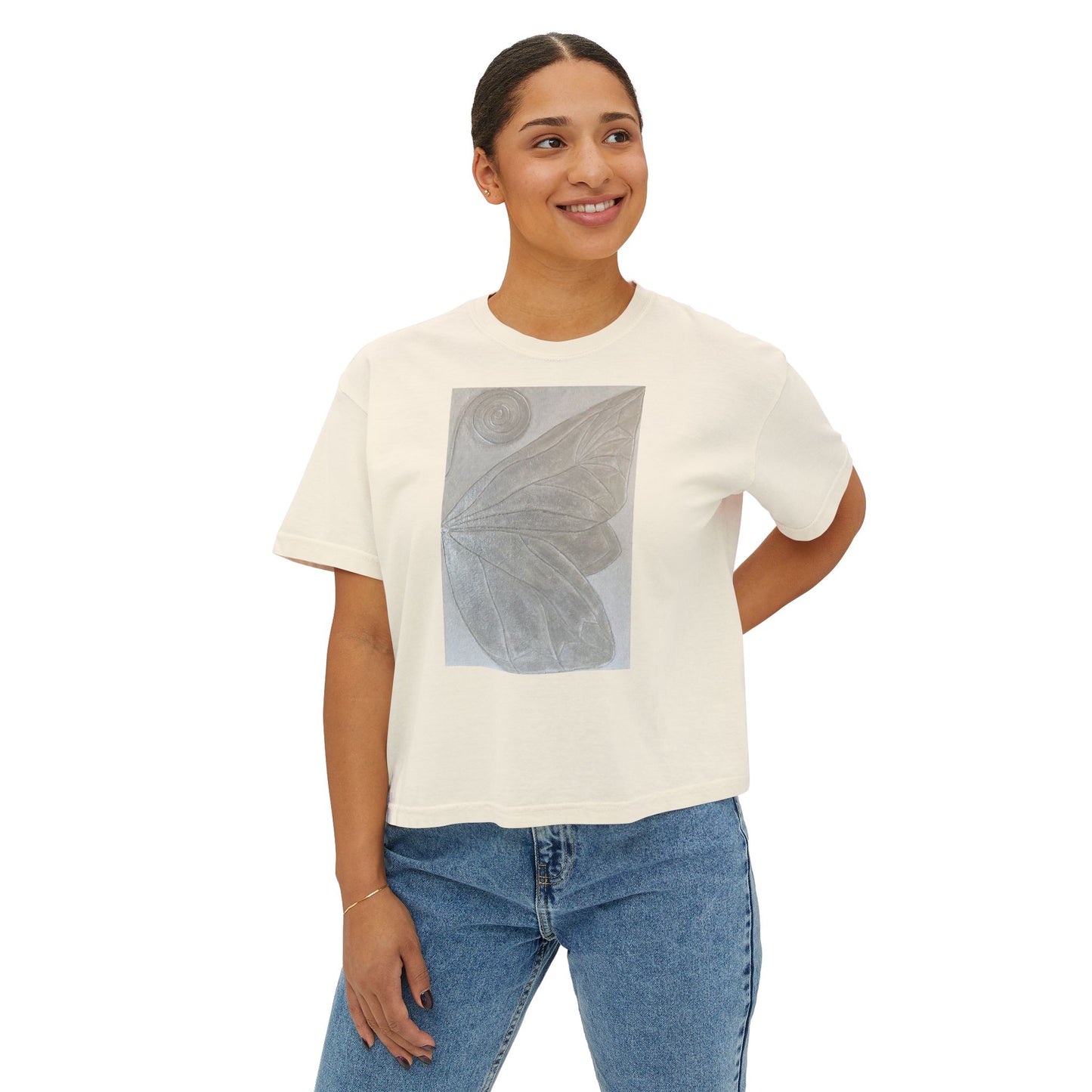 Art Inspired Eco-Chic Cotton Everyday Soulful Tee T-Shirt Printed With Original Custom Artwork "Butterfly Perfection"