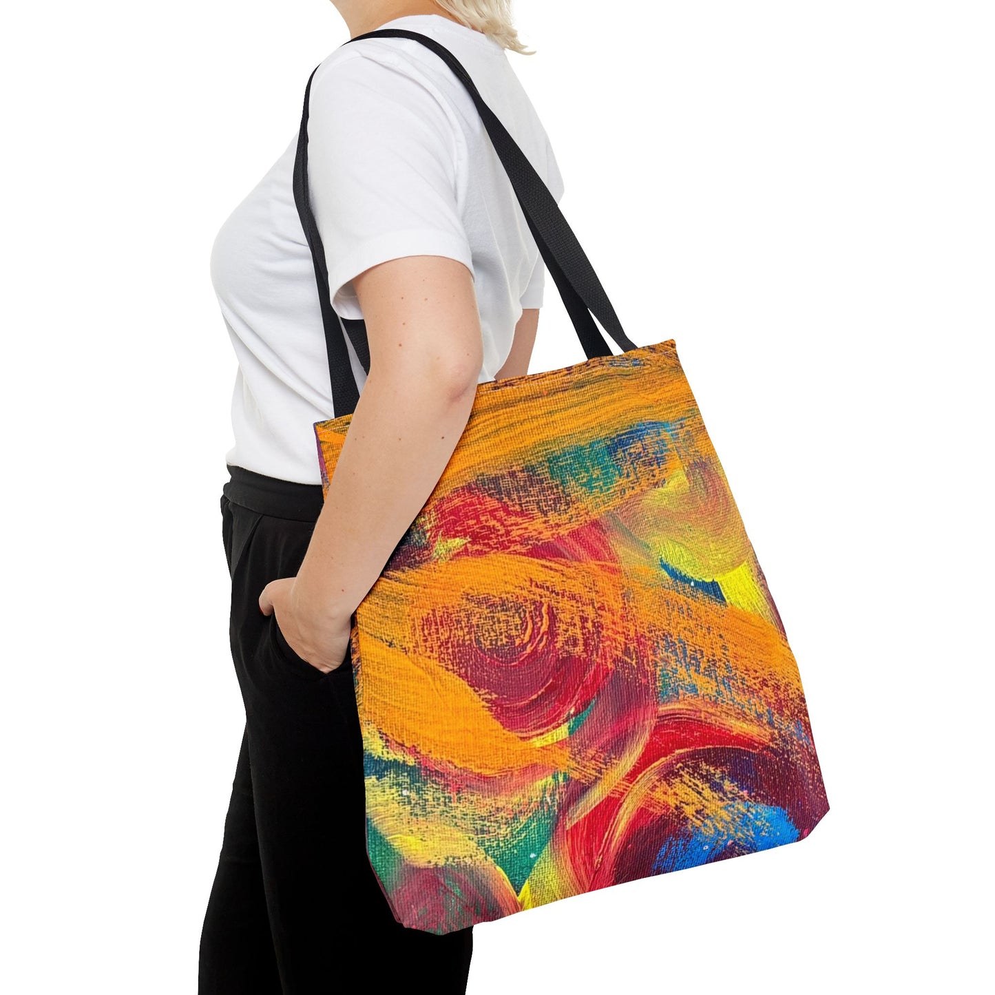 Power Art-Inspired Tote Bag - Bold Colors, Strength & Energy Design, Durable & Lightweight