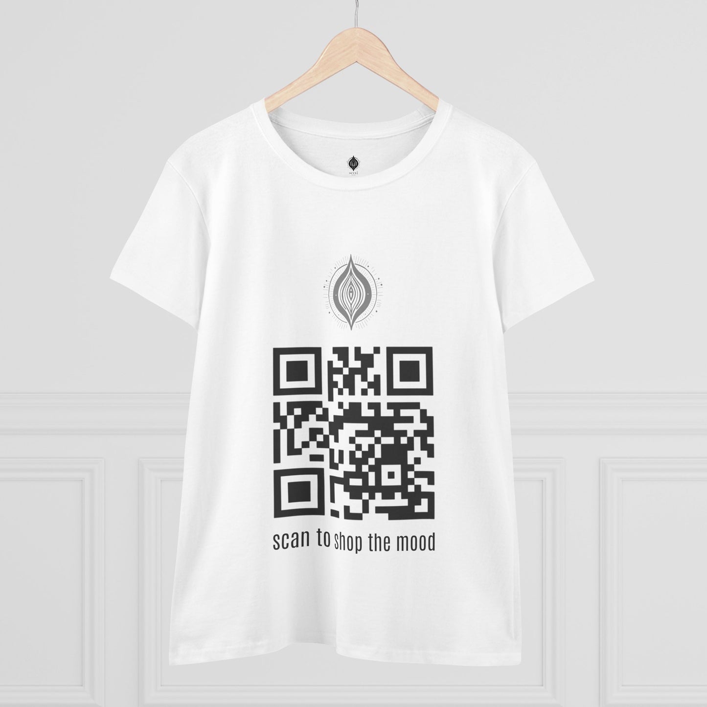 Playful Women’s Healing Intentions Cotton Tee - Scan to Shop the Mood