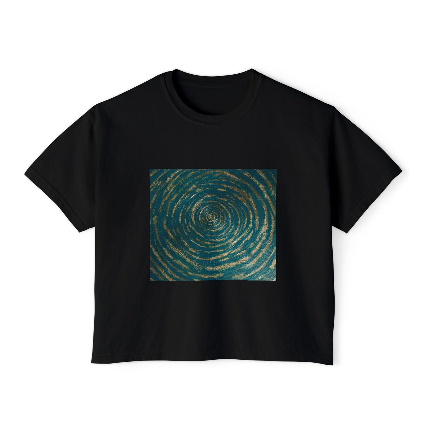 B. Art Inspired Eco-Chic Cotton Everyday Soulful Tee T-Shirt Printed With Original Custom Artwork "Emerald Perfection"