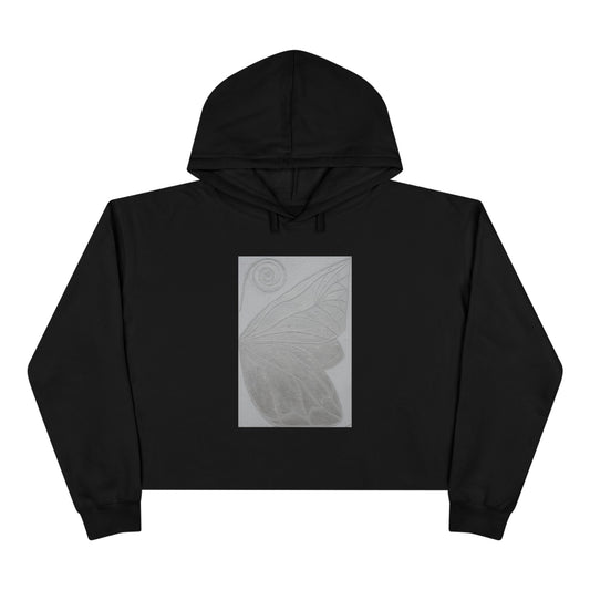 Art Inspired Designed Crop Hoodie - Meaningful Fashion for Casual Outings Printed With Original Custom Artwork "Butterfly Perfection"