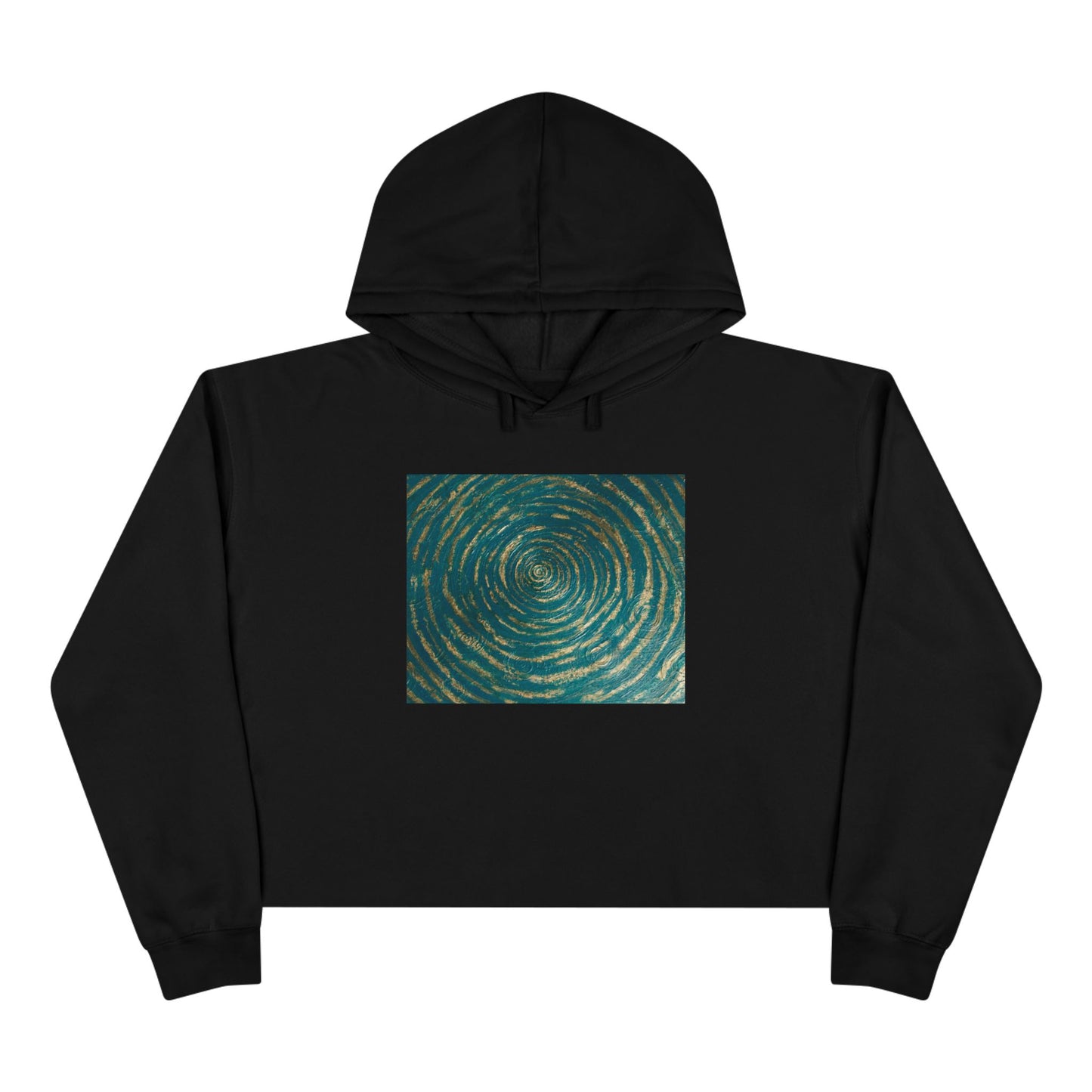 B. Art Inspired Designed Crop Hoodie - Meaningful Fashion for Casual Outings Printed With Original Custom Artwork "Emerald Perfection"