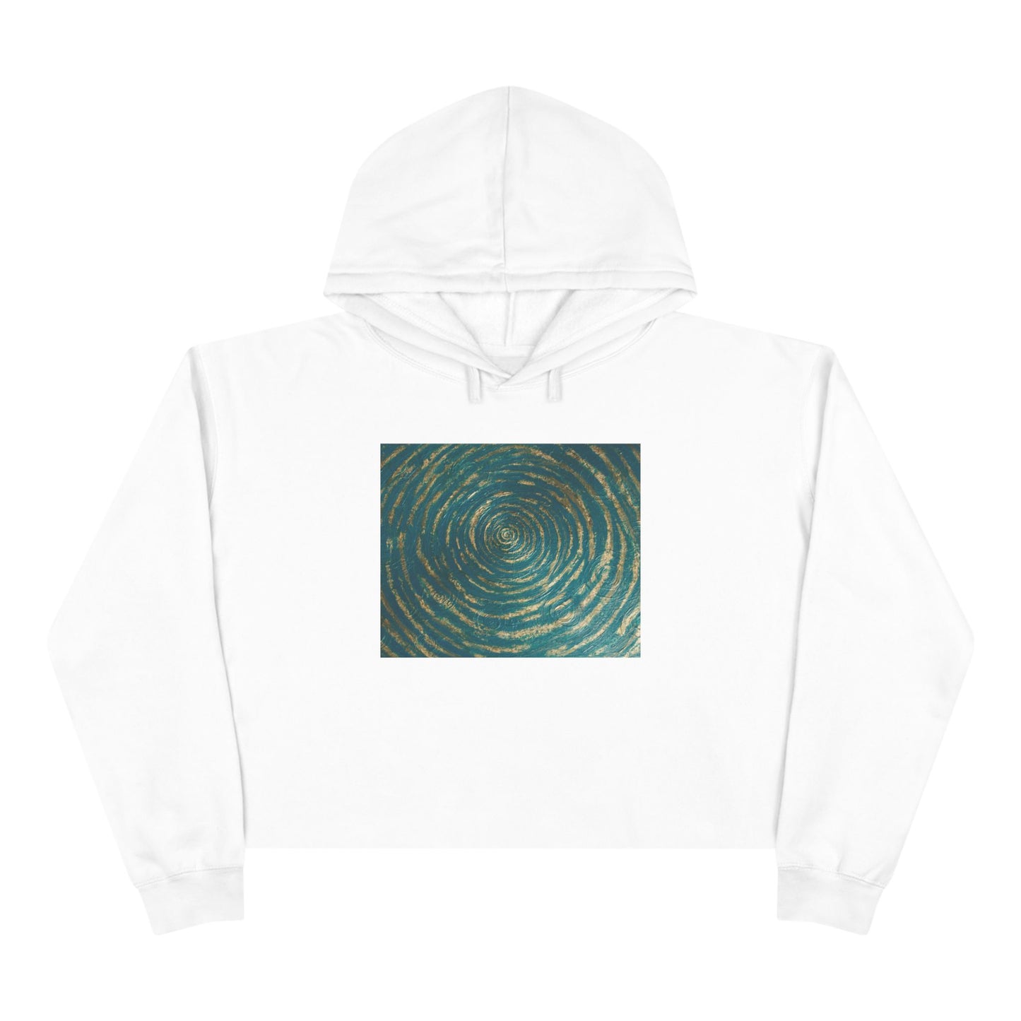 B. Art Inspired Designed Crop Hoodie - Meaningful Fashion for Casual Outings Printed With Original Custom Artwork "Emerald Perfection"