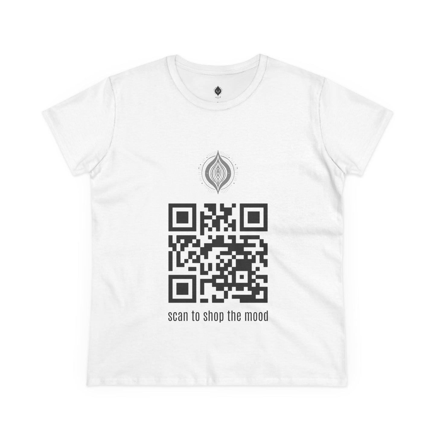 Playful Women’s Healing Intentions Cotton Tee - Scan to Shop the Mood