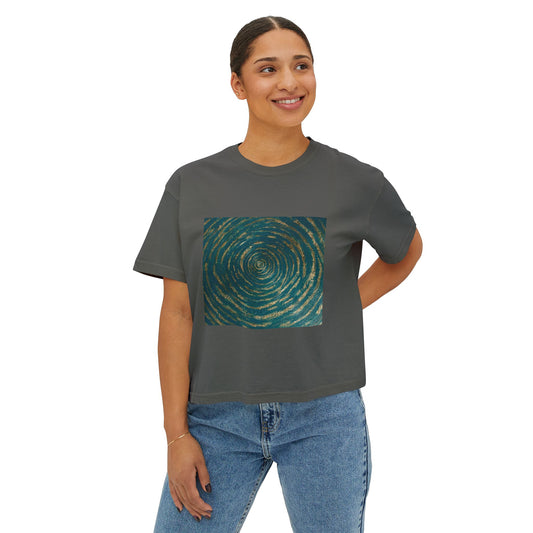 B. Art Inspired Eco-Chic Cotton Everyday Soulful Tee T-Shirt Printed With Original Custom Artwork "Emerald Perfection"