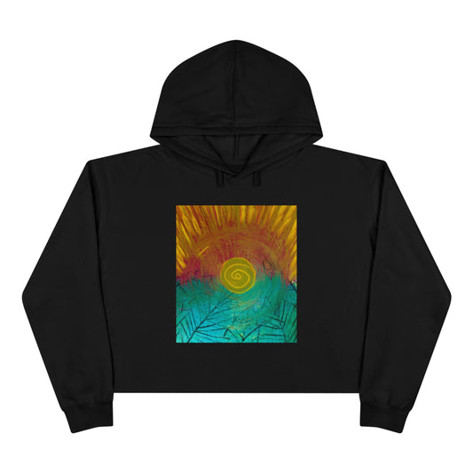 Inspired by the Life, Art Printed Crop Hoodie - Meaningful Fashion for Casual Outings Printed With Original Custom Artwork "Wild Life"