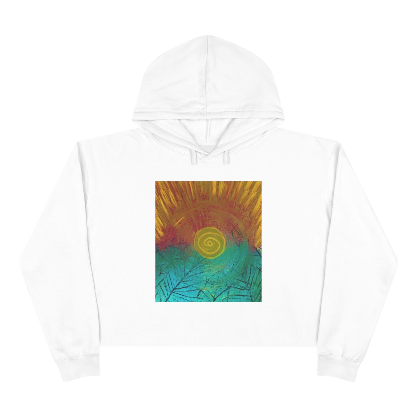 Inspired by the Life, Art Printed Crop Hoodie - Meaningful Fashion for Casual Outings Printed With Original Custom Artwork "Wild Life"