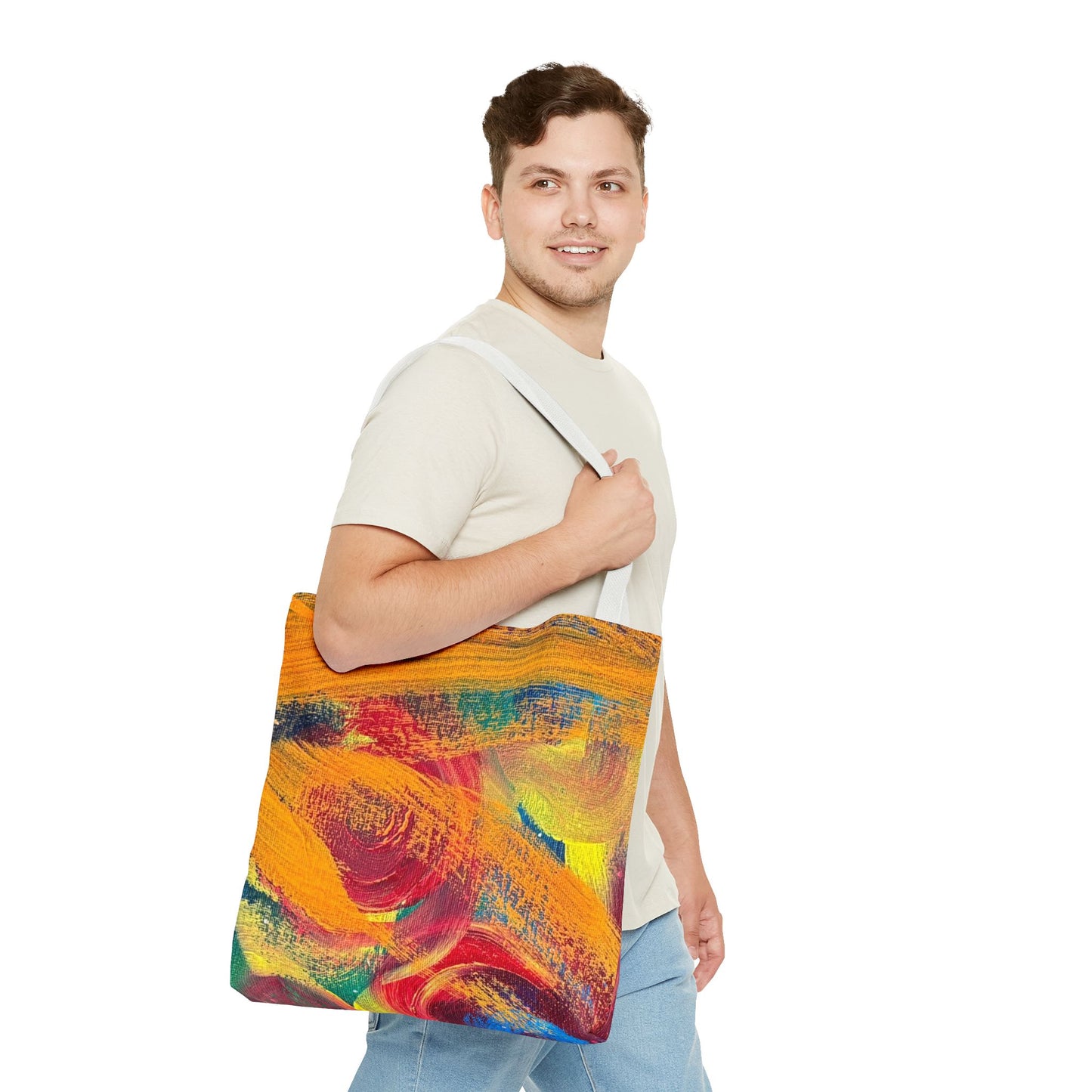 Power Art-Inspired Tote Bag - Bold Colors, Strength & Energy Design, Durable & Lightweight