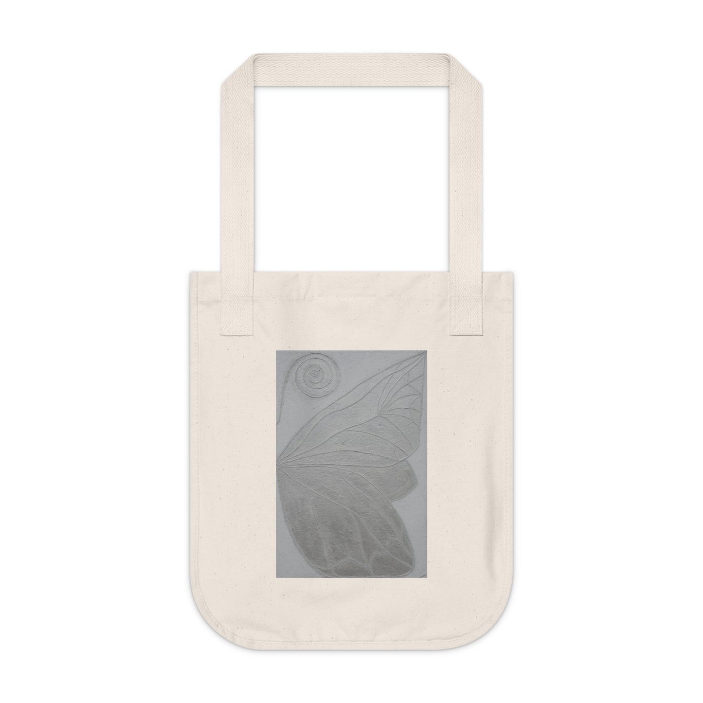 Art Inspired Eco-Chic Cotton Tote Bag: Organic Reusable Shopping Bag Printed With Original Custom Artwork "Butterfly Perfection"