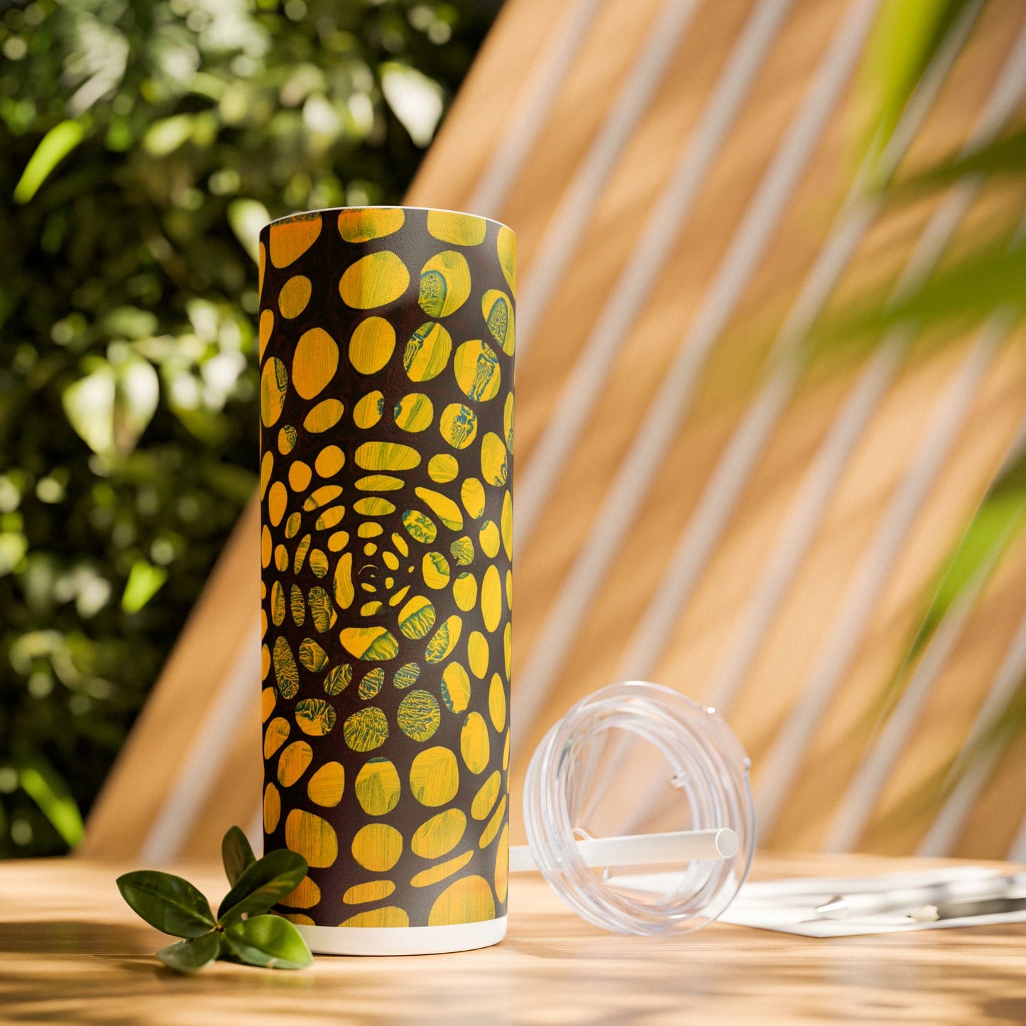 Vision Skinny Tumbler – Colorful Abstract 20oz with Straw